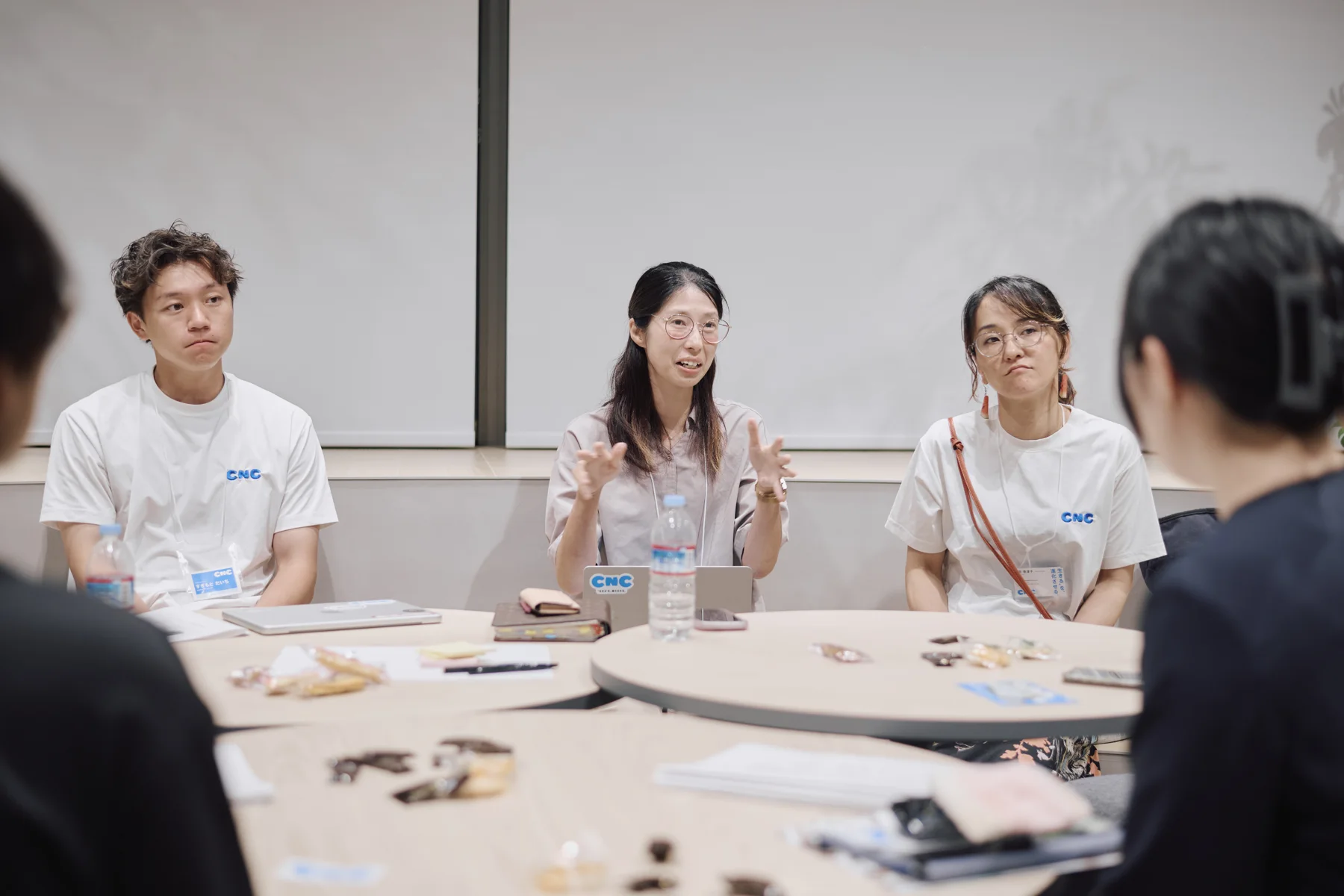 The dialogue time: listening to people from one of the companies around a table